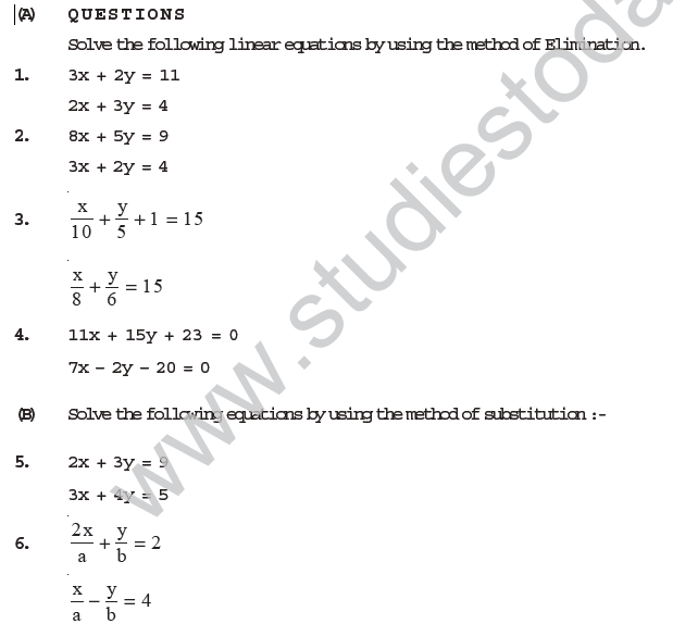 Linear Equations Class 10 Worksheet Tessshebaylo